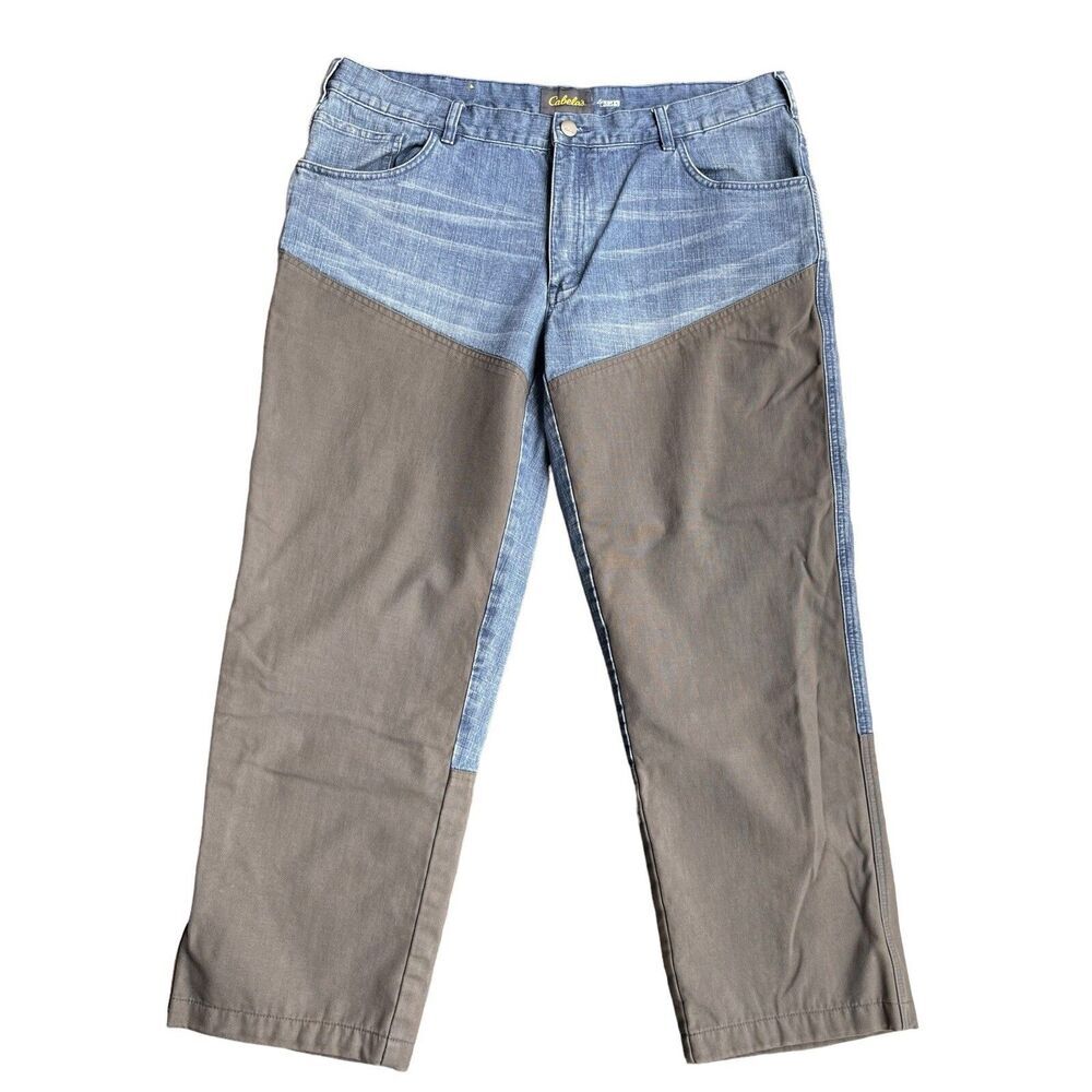 CABELAS Men’s Denim Pants Size 40 X 30 Double Knee 4most Shield Tan